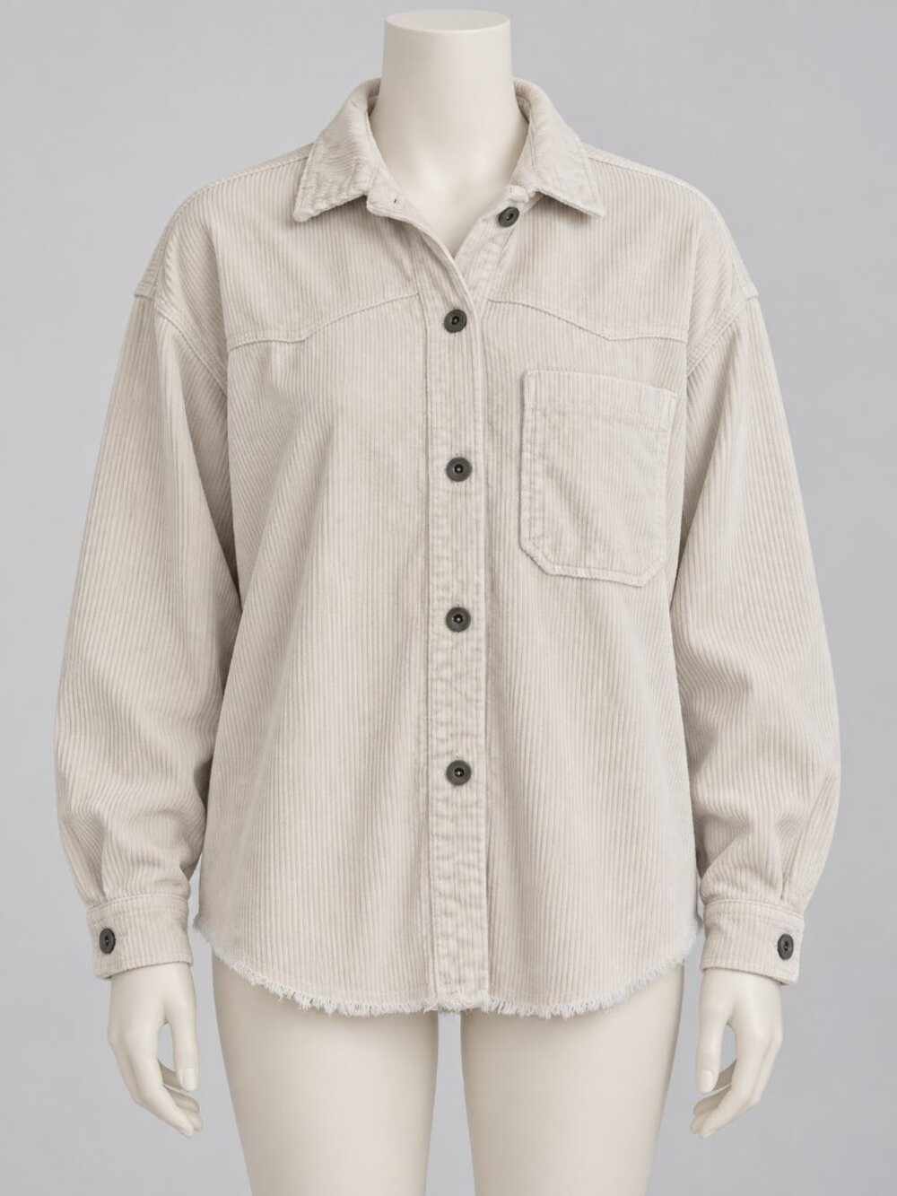 Zara Cream Corduroy Light Jacket / Shacket – Size Medium
